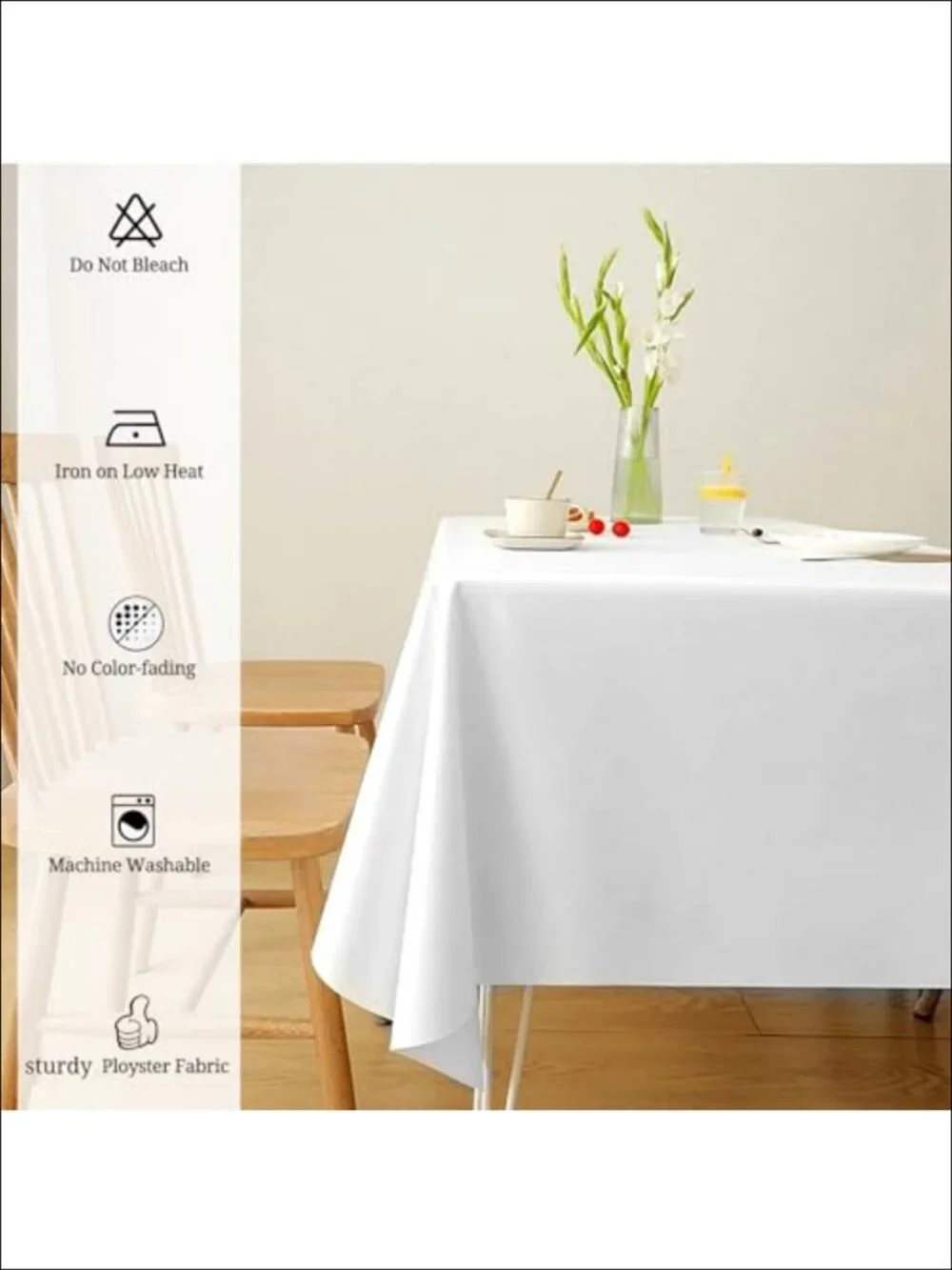 12 Pack Rectangular Polyester Tablecloth 60x102 Inch for 6ft Tables